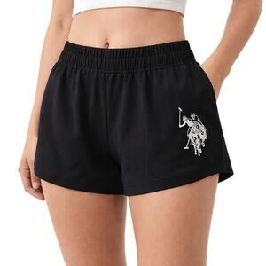 U.S. Polo Assn Black Women's Shorts - Sz M - Elastic Waist Stretch Casual